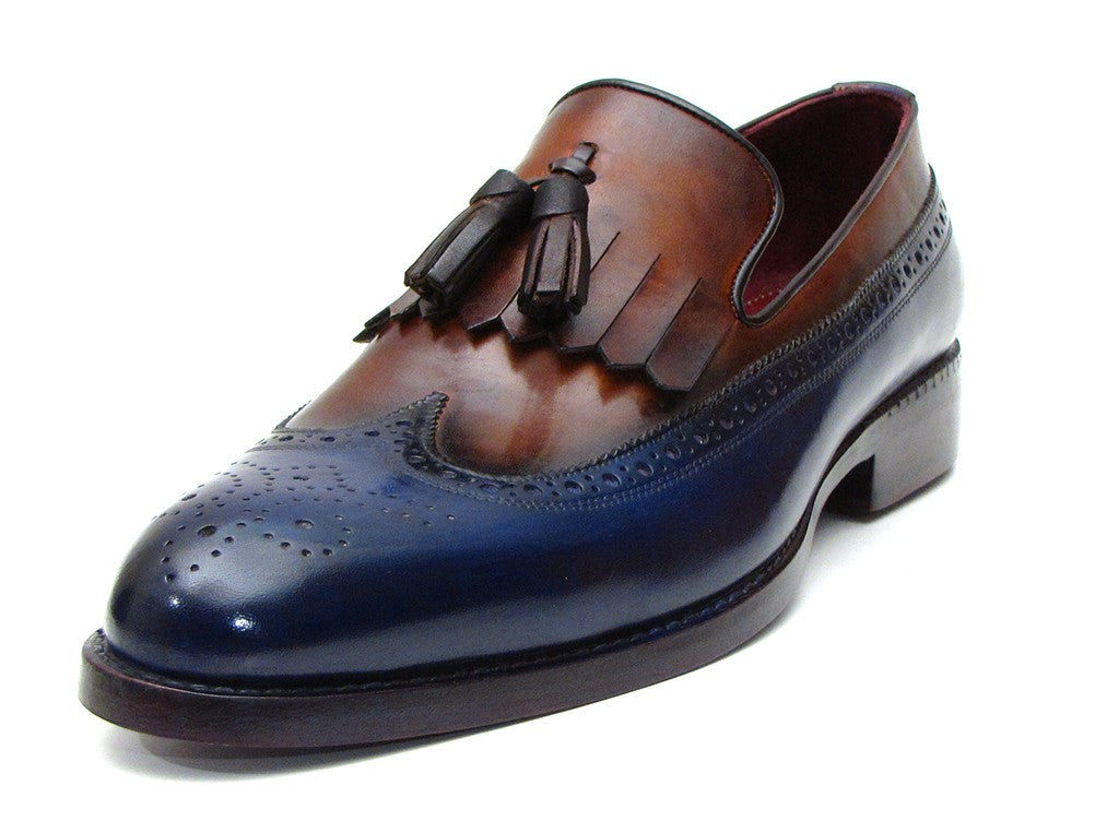 Paul Parkman Navy & Tobacco Kiltie Tassel Loafer - Dudes Boutique