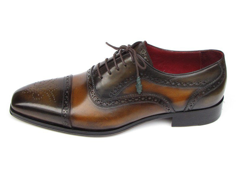 Paul Parkman Camel & Olive Captoe Oxfords - Dudes Boutique