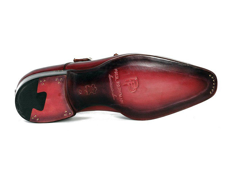 Paul Parkman Men's Double Monkstrap Shoes Black & Bordeaux - Dudes Boutique