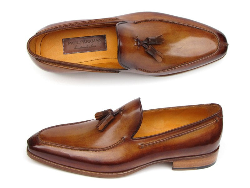 Paul Parkman Camel & Brown Hand-Painted Tassel Loafer - Dudes Boutique