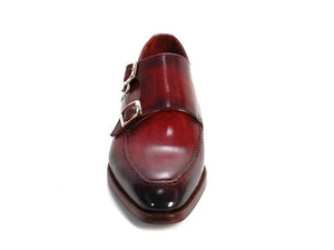 Paul Parkman Men's Double Monkstrap Shoes Black & Bordeaux - Dudes Boutique