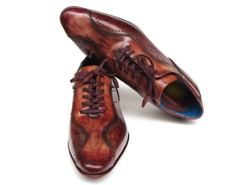 Paul Parkman Handmade Lace-Up Casual Shoes For Men Brown Handpainted Leather Upper And Leather Sole - Dudes Boutique