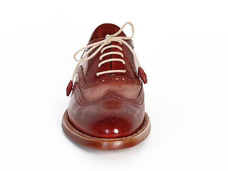 Paul Parkman Men's Bordeaux & Camel Wingtip Oxfords - Dudes Boutique