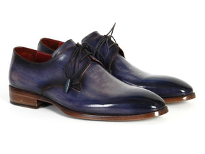 Paul Parkman Men's Blue & Navy Hand-Painted Derby Shoes - Dudes Boutique