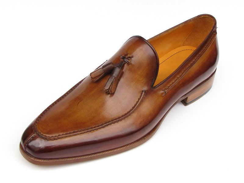 Paul Parkman Camel & Brown Hand-Painted Tassel Loafer - Dudes Boutique