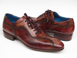 Paul Parkman Handmade Lace-Up Casual Shoes For Men Brown Handpainted Leather Upper And Leather Sole - Dudes Boutique