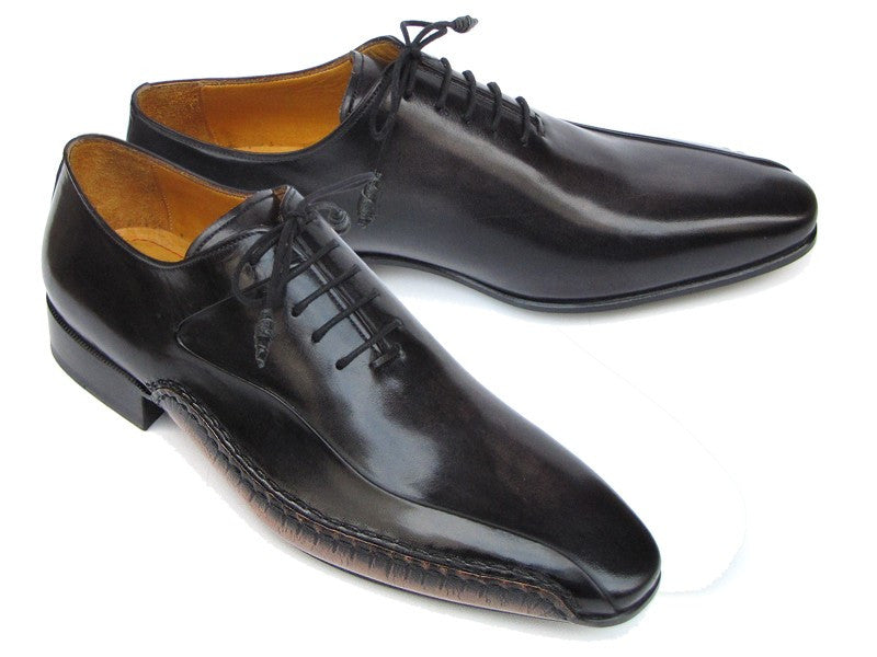 Paul Parkman Black Leather Oxfords - Side Handsewn Leather Upper And Leather Sole - Dudes Boutique