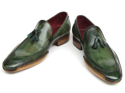 Paul Parkman Men's Green Side Handsewn Tassel Loafer - Dudes Boutique