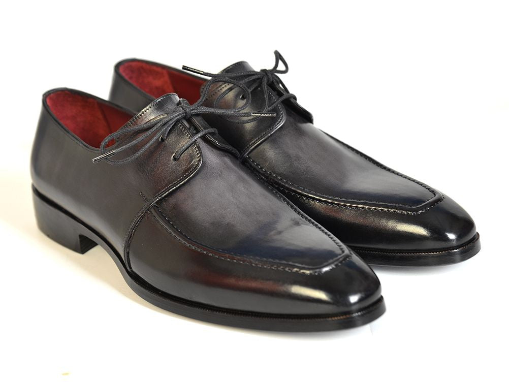 Paul Parkman Gray/Black Apron Derby Shoes - Dudes Boutique