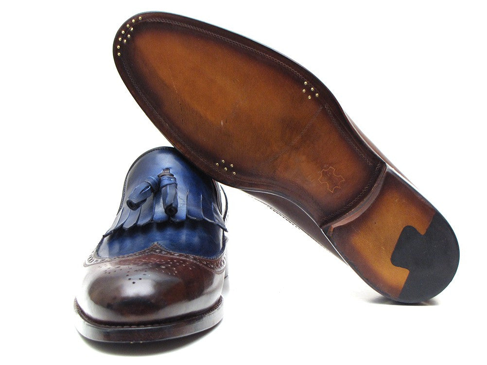 Paul Parkman Dark Brown & Navy KilTie Tassel Loafer - Dudes Boutique