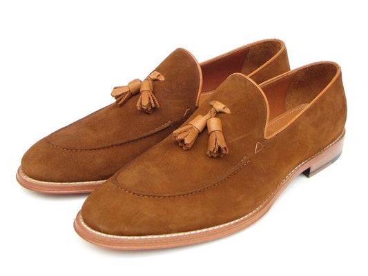 Paul Parkman Men's Tassel Loafer Suede Shoes [ Tobacco , Green, Or Brown ] - Dudes Boutique