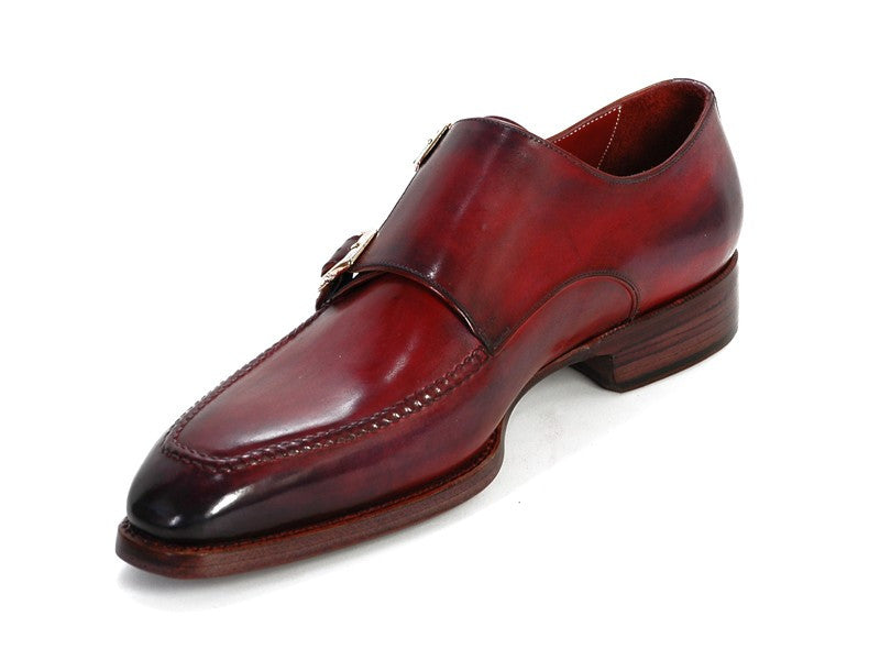 Paul Parkman Men's Double Monkstrap Shoes Black & Bordeaux - Dudes Boutique