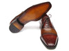 Paul Parkman Captoe Oxfords- Camel/ Red Hand-Painted Leather Upper And Leather Sole - Dudes Boutique