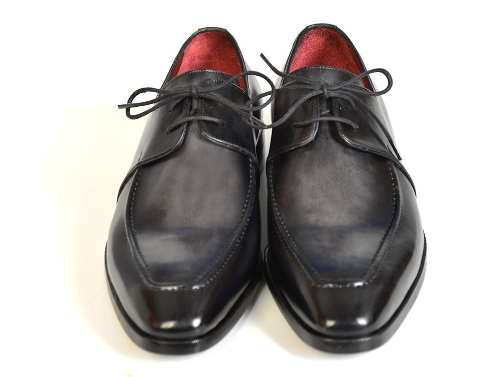Paul Parkman Gray/Black Apron Derby Shoes - Dudes Boutique
