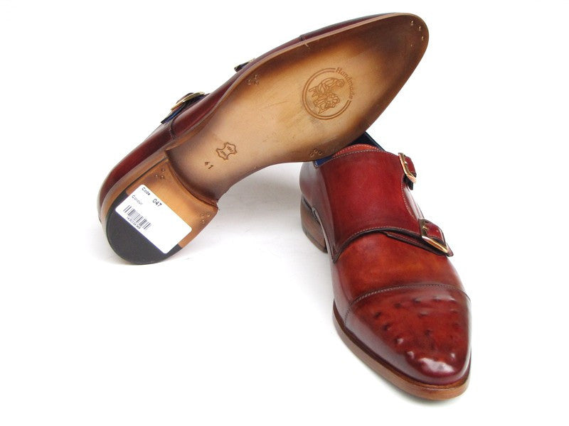 Paul Parkman Men's Double Monkstrap Burgundy Leather - Dudes Boutique