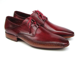 Paul Parkman Ghillie Lacing Side Handsewn Dress Shoes- Burgundy Leather Upper And Leather Sole - Dudes Boutique