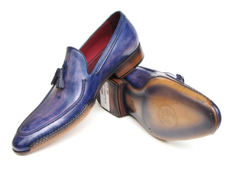 Paul Parkman Men's Blue Side Handsewn Tassel Loafer - Dudes Boutique