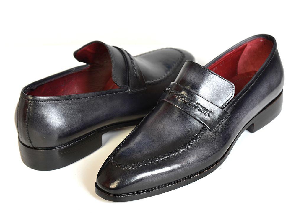 Paul Parkman Apron Toe Strap Loafers Gray / Black - Dudes Boutique