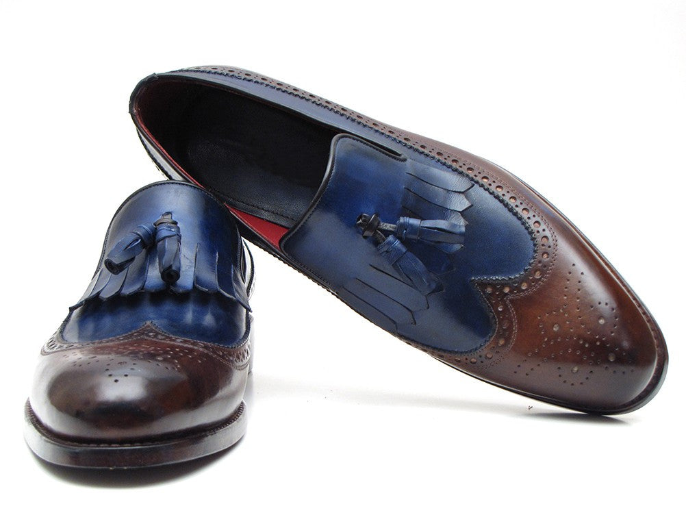 Paul Parkman Dark Brown & Navy KilTie Tassel Loafer - Dudes Boutique