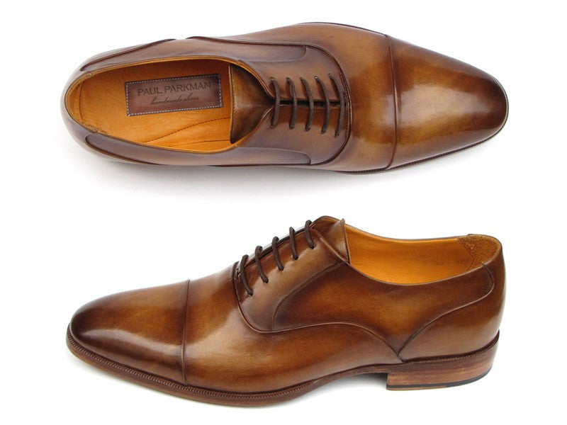 Paul Parkman Men's Captoe Oxfords Brown Leather - Dudes Boutique