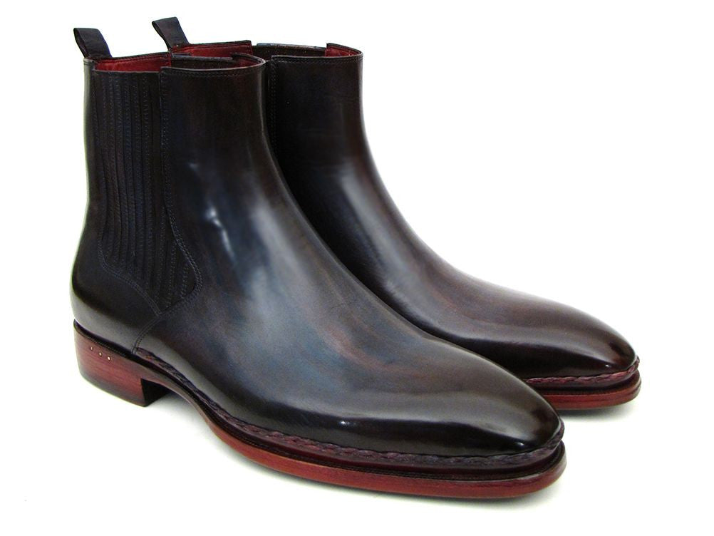 Paul Parkman Men's Chelsea Boots Navy & Bordeaux - Dudes Boutique