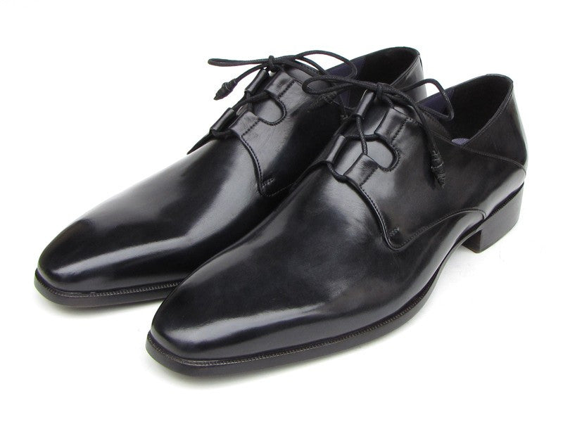 Paul Parkman Ghillie Lacing Plain Toe Black Shoes - Dudes Boutique