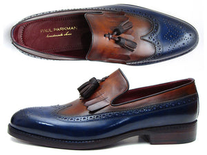 Paul Parkman Navy & Tobacco Kiltie Tassel Loafer - Dudes Boutique