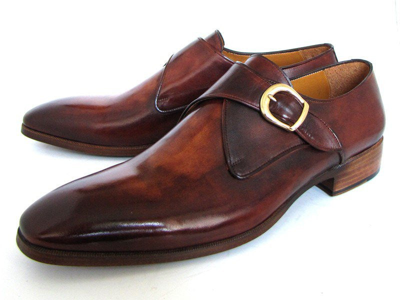 Paul Parkman Monkstrap Dress Shoes Brown & Camel - Dudes Boutique