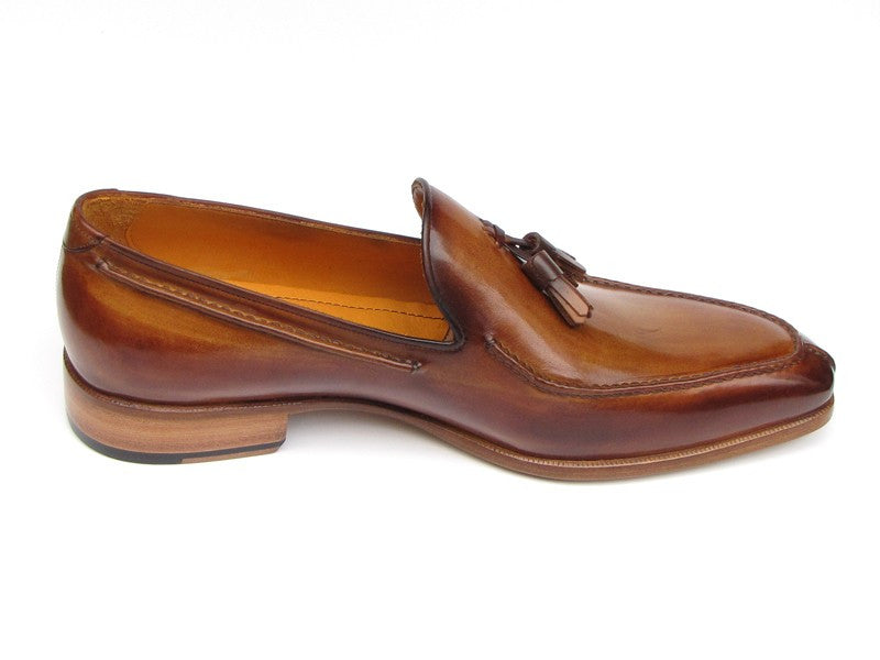 Paul Parkman Camel & Brown Hand-Painted Tassel Loafer - Dudes Boutique