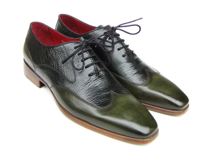 Paul Parkman Wingtip Floater Leather Green Oxfords - Dudes Boutique