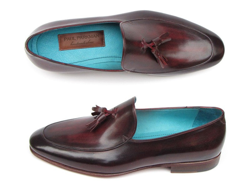 Paul Parkman Tassel Black & Purple Loafers - Dudes Boutique