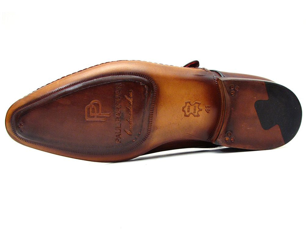 Paul Parkman Men's Single Monkstraps Brown Leather - Dudes Boutique