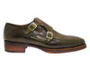 Paul Parkman Men's Double Monkstrap Goodyear Welted Green Shoes - Dudes Boutique