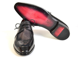 Paul Parkman Gray/Black Apron Derby Shoes - Dudes Boutique