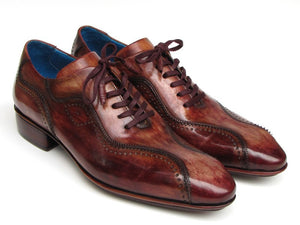 Paul Parkman Handmade Lace-Up Casual Shoes For Men Brown Handpainted Leather Upper And Leather Sole - Dudes Boutique