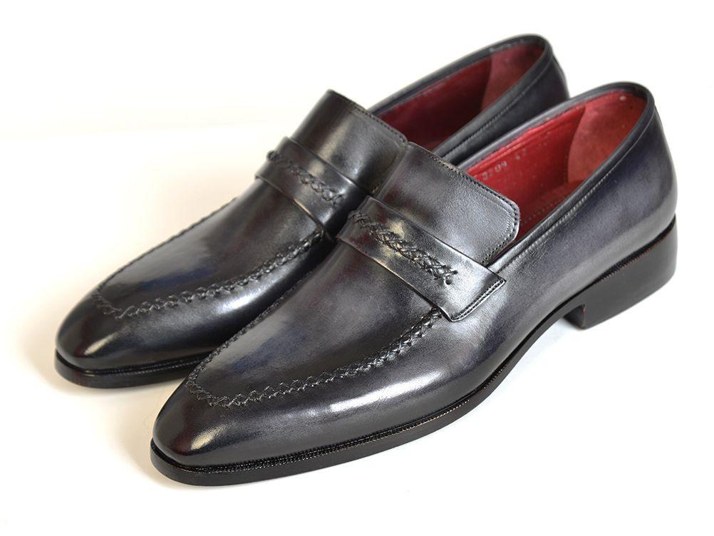 Paul Parkman Apron Toe Strap Loafers Gray / Black - Dudes Boutique