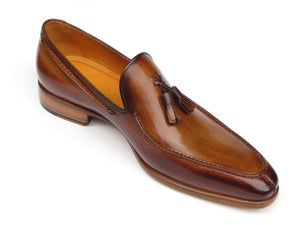 Paul Parkman Camel & Brown Hand-Painted Tassel Loafer - Dudes Boutique