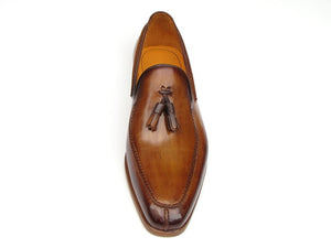 Paul Parkman Camel & Brown Hand-Painted Tassel Loafer - Dudes Boutique