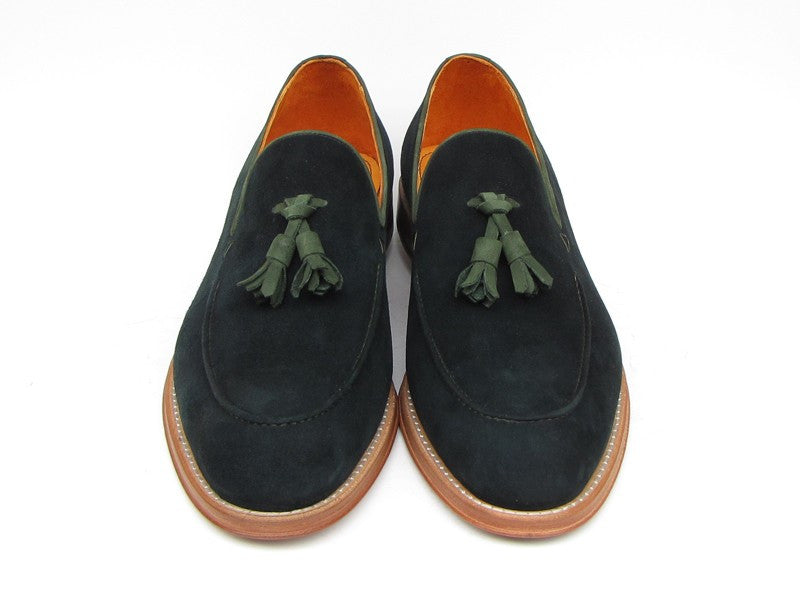 Paul Parkman Men's Tassel Loafer Suede Shoes [ Tobacco , Green, Or Brown ] - Dudes Boutique