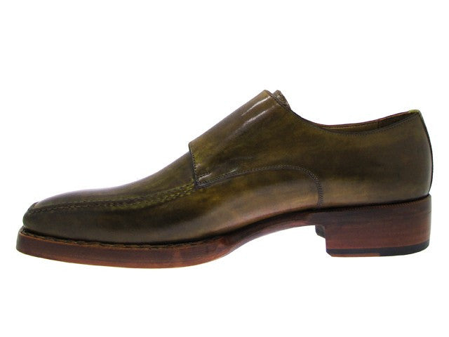 Paul Parkman Men's Double Monkstrap Goodyear Welted Green Shoes - Dudes Boutique