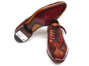 Paul Parkman Handmade Lace-Up Casual Shoes For Men Brown Handpainted Leather Upper And Leather Sole - Dudes Boutique