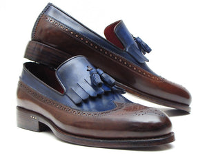 Paul Parkman Dark Brown & Navy KilTie Tassel Loafer - Dudes Boutique