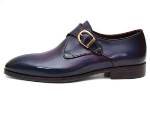 Paul Parkman Single Monkstrap Purple Leather Shoes - Dudes Boutique