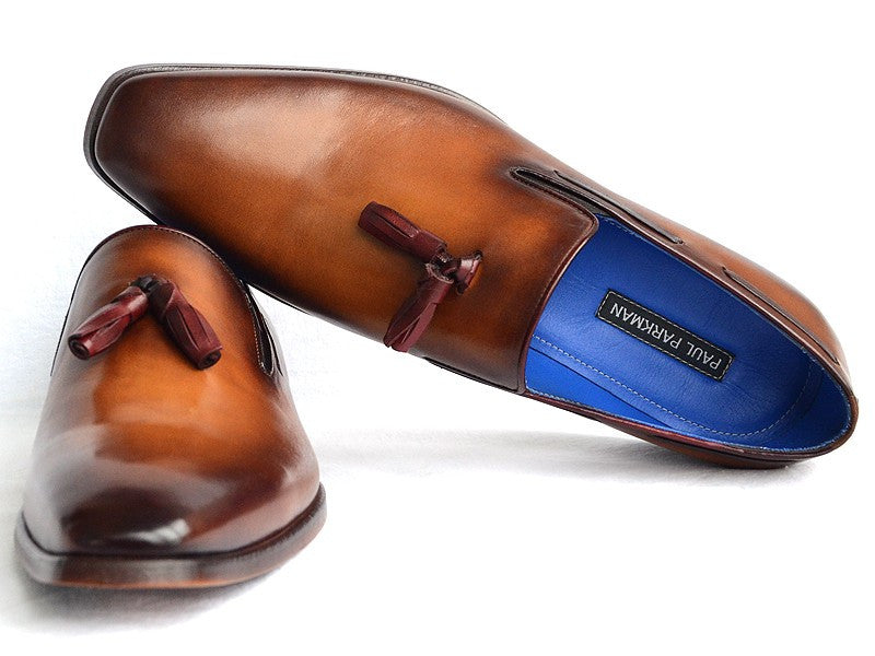 Paul Parkman Tassel Walnut Leather Sole Leather Upper Loafer - Dudes Boutique