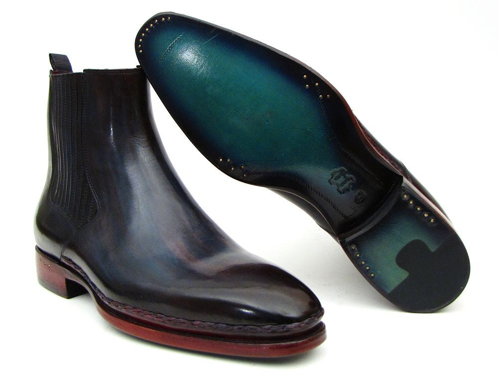 Paul Parkman Men's Chelsea Boots Navy & Bordeaux - Dudes Boutique