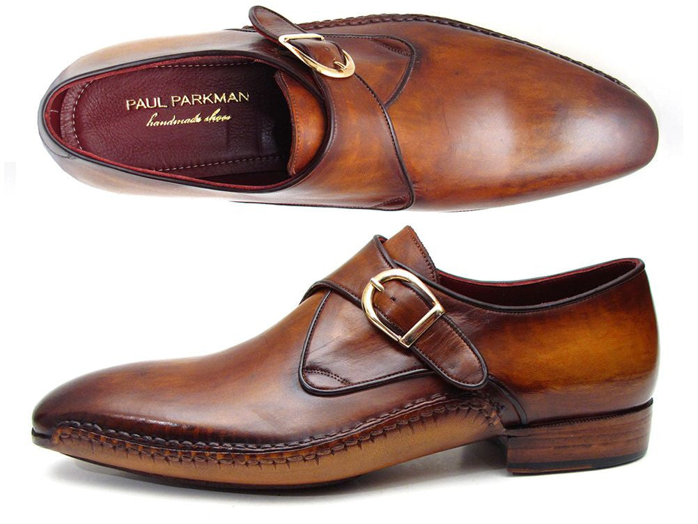 Paul Parkman Men's Single Monkstraps Brown Leather - Dudes Boutique