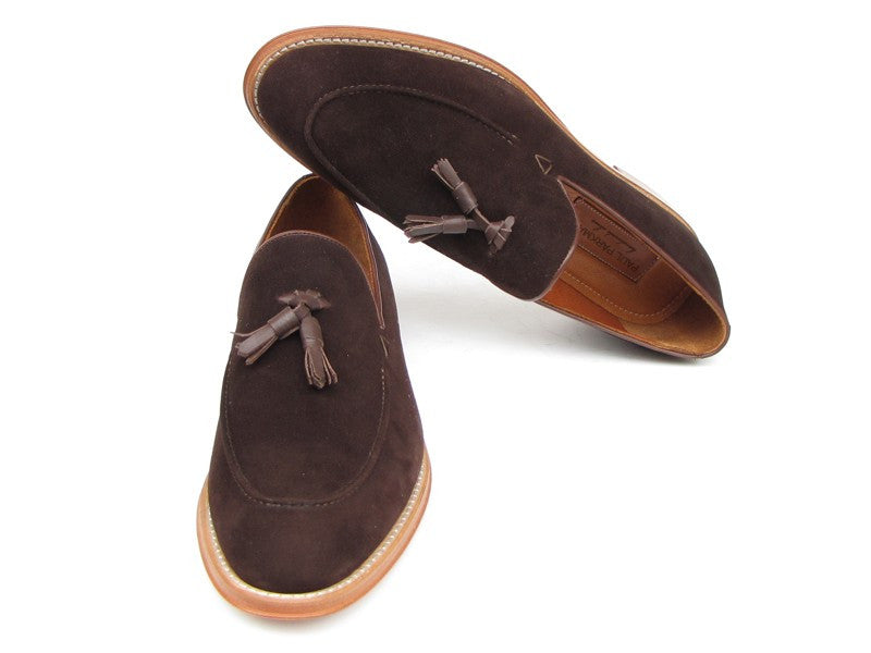 Paul Parkman Men's Tassel Loafer Suede Shoes [ Tobacco , Green, Or Brown ] - Dudes Boutique