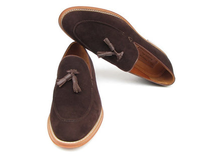 Paul Parkman Men's Tassel Loafer Suede Shoes [ Tobacco , Green, Or Brown ] - Dudes Boutique