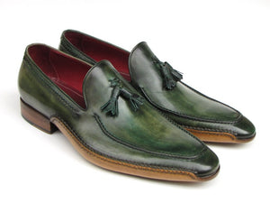 Paul Parkman Men's Green Side Handsewn Tassel Loafer - Dudes Boutique