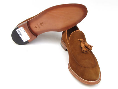 Paul Parkman Men's Tassel Loafer Suede Shoes [ Tobacco , Green, Or Brown ] - Dudes Boutique